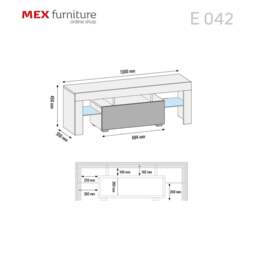 Rackhams 130cm TV Unit Cabinet Stand with White High Gloss Doors and Free LED Lights - 130 cm - 1 - MDF/Chipboard - thumbnail 4