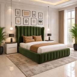 Rackhams Stylo Winged Bed - Super King - Solid Wood - Silver - thumbnail 4