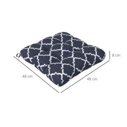 Rackhams 4-Piece Seat Cushion Pillows Replacement, Patio Chair Cushions Set with Ties for Indoor Outdoor, Blue - thumbnail 3