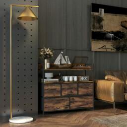 Rackhams Rustic Chest of Five Fabric Drawers - Rustic Brown - thumbnail 2
