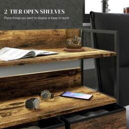 Rackhams Rustic Chest of Five Fabric Drawers - Rustic Brown - thumbnail 4