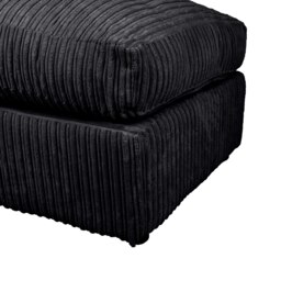 Rackhams Dylan Jumbo Cord Fabric Footstool in Black - Black - thumbnail 3