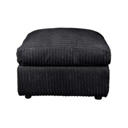 Rackhams Dylan Jumbo Cord Fabric Footstool in Black - Black - thumbnail 2