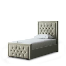 Rackhams Allegra Divan Bed with Upholstered Headboard - Beige - Single / 3ft - thumbnail 2