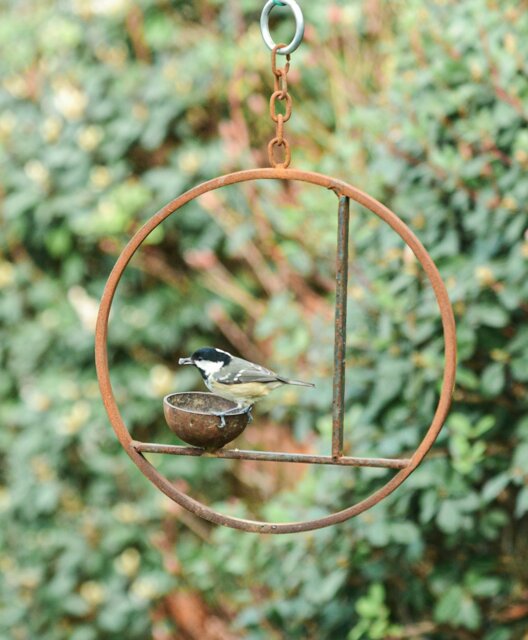 Rackhams Rusty Metal Abstract Hanging Bird Feeder - image 1