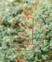 Rackhams Rusty Metal Abstract Hanging Bird Feeder - thumbnail 3