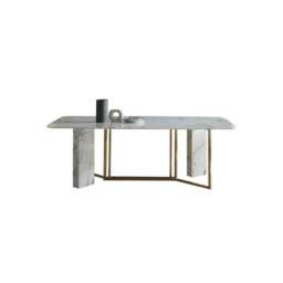 Rackhams FenX Dining Table, Dining Table, Sintered Stone And Gold - 220 x 110cm - thumbnail 2