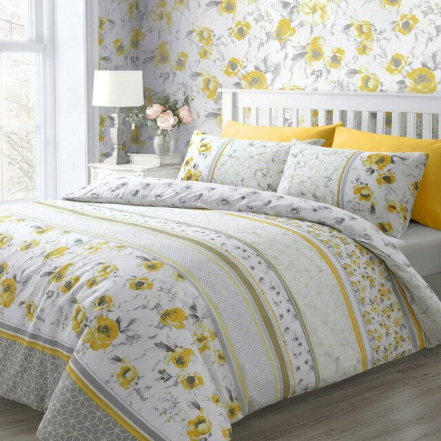 Rackhams Memphis Printed Cotton Blend Duvet Cover and Pillowcase Set - Multi - Double