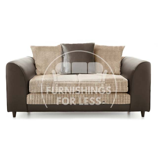 Rackhams Luca Mixed Fabric 2 Seater Sofa - Scatter Back - Brown and Beige - image 1