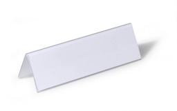 Rackhams Clear Plastic Table Place Name Holders and Inserts - 25 Pack - 61x210mm - thumbnail 1
