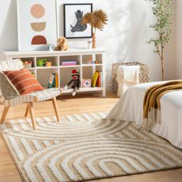 Rackhams Rodos-Modern Yellow White Soft Plush Pile Rug - 200 x 275 cm - thumbnail 1