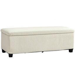 Rackhams Storage Ottoman with Lid, 112cm Bench Chest Box - Beige - 112W x 42D x 40H cm - 1 - thumbnail 2