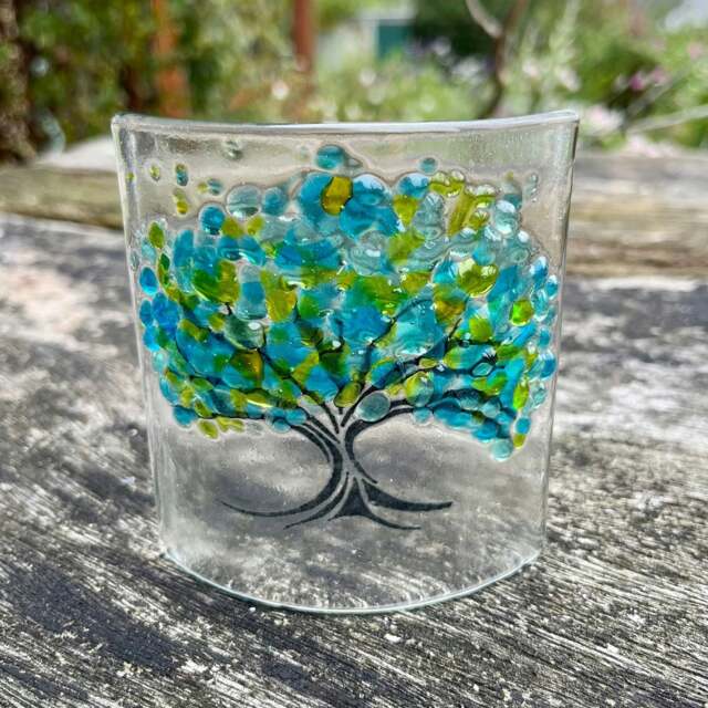 Rackhams Glass Curve – Seasons Collection – Summer Green (Handmade Decorative Ornament)