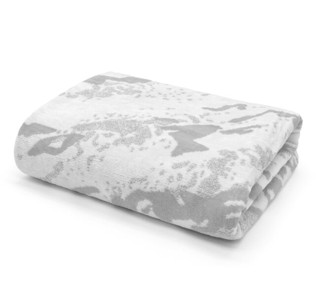 Rackhams 100% Cotton Opulent Marble Pattern Towels - Silver - Silver - Bath Towel