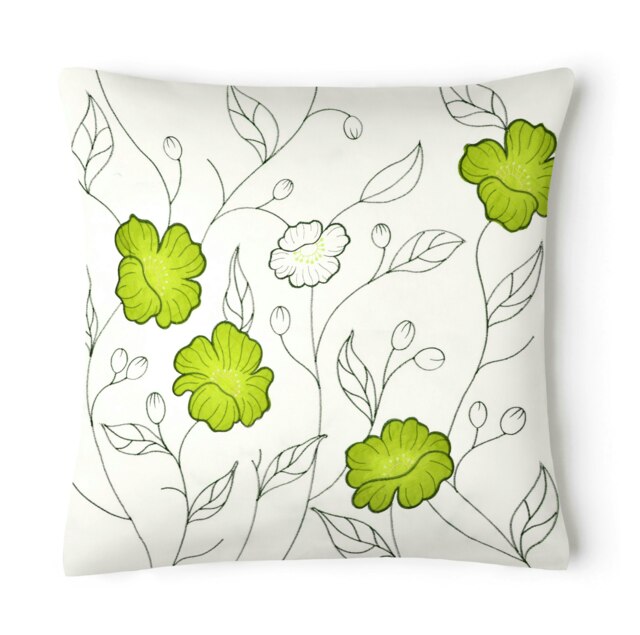 Rackhams Stunning Applique Embroidered Floral Cushion - 56cm x 56cm - Green - image 1