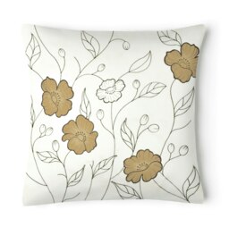 Rackhams Stunning Applique Embroidered Floral Cushion - 56cm x 56cm - Green - thumbnail 3
