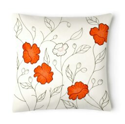 Rackhams Stunning Applique Embroidered Floral Cushion - 56cm x 56cm - Green - thumbnail 4