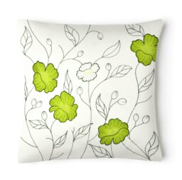 Rackhams Stunning Applique Embroidered Floral Cushion - 56cm x 56cm - Green - thumbnail 1