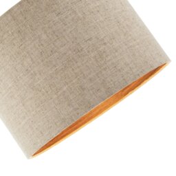 Rackhams Vintage Natural Linen Lamp Shade in Oatmeal with Wood Effect Inner - thumbnail 3