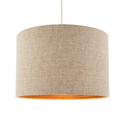 Rackhams Vintage Natural Linen Lamp Shade in Oatmeal with Wood Effect Inner - thumbnail 2