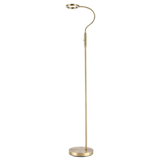 Rackhams Modern Antique Brass Task Floor Lamp with LED Halo Ring and CCT Dimmer - image 1