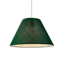 Rackhams Traditional 8 Inch Forest Green Cotton Fabric Coolie Lamp Shade - thumbnail 2