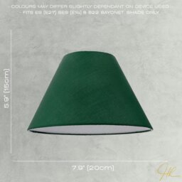 Rackhams Traditional 8 Inch Forest Green Cotton Fabric Coolie Lamp Shade - thumbnail 6