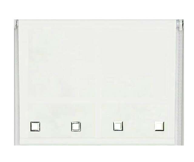 Rackhams White Square Eyelet Edge Roller Blind - 150cm - image 1