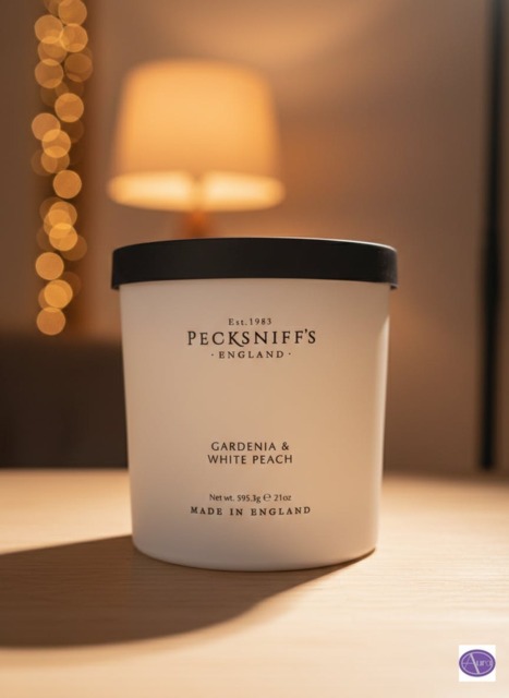 Rackhams Gardenia & White Peach Scented Candles - 595.3g - image 1