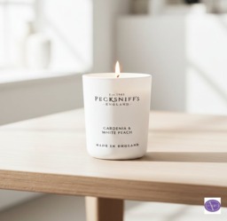 Rackhams Gardenia & White Peach Scented Candles - 595.3g - thumbnail 2
