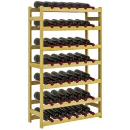 Rackhams Free Standing Wooden Wine Rack 42 Bottles Holders, Natural - Natural wood finish - thumbnail 3