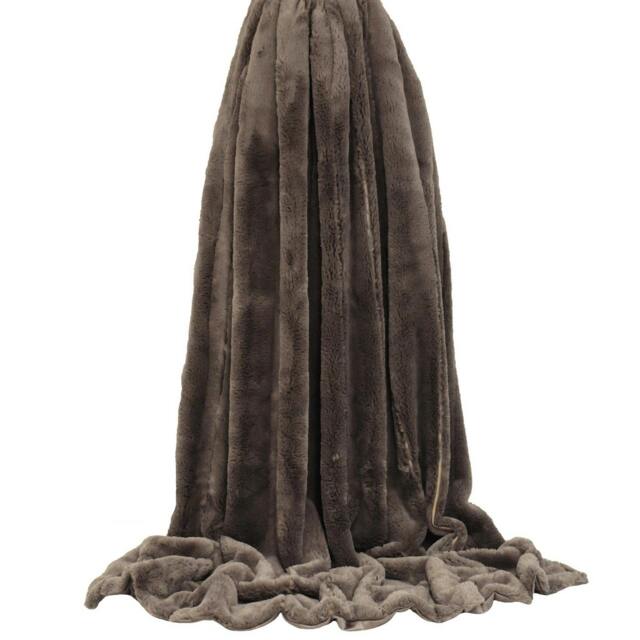 Rackhams Empress Faux Fur Throw - Taupe - 130 x 180cm - Taupe - 100% Polyester