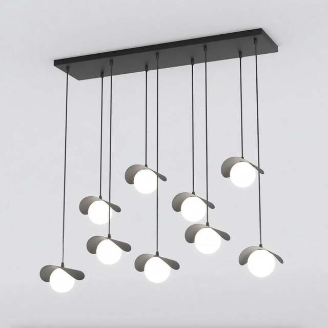 Rackhams RITUAL Pendant lamp 9 x G9 Black with White Shade - image 1