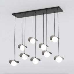 Rackhams RITUAL Pendant lamp 9 x G9 Black with White Shade - thumbnail 1