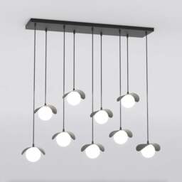 Rackhams RITUAL Pendant lamp 9 x G9 Black with White Shade - thumbnail 2