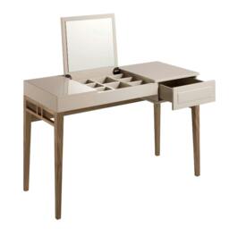Rackhams Grey Wood and Walnut Dressing Table With Mirror 7001