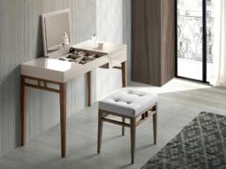 Rackhams Grey Wood and Walnut Dressing Table With Mirror 7001 - thumbnail 3