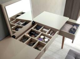 Rackhams Grey Wood and Walnut Dressing Table With Mirror 7001 - thumbnail 4