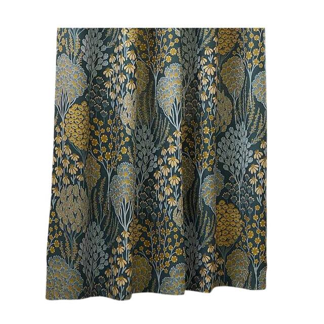 Rackhams Ophelia Jacquard Floral Eyelet Curtains - Blue/Saffron - 117cm x 137cm - Blue/Saffron - 100% Polyester - image 1