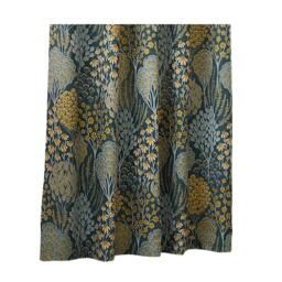 Rackhams Ophelia Jacquard Floral Eyelet Curtains - Blue/Saffron - 117cm x 137cm - Blue/Saffron - 100% Polyester - thumbnail 1