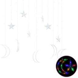 Rackhams Star and Moon Fairy Lights Remote Control 138 LED Colourful - thumbnail 2