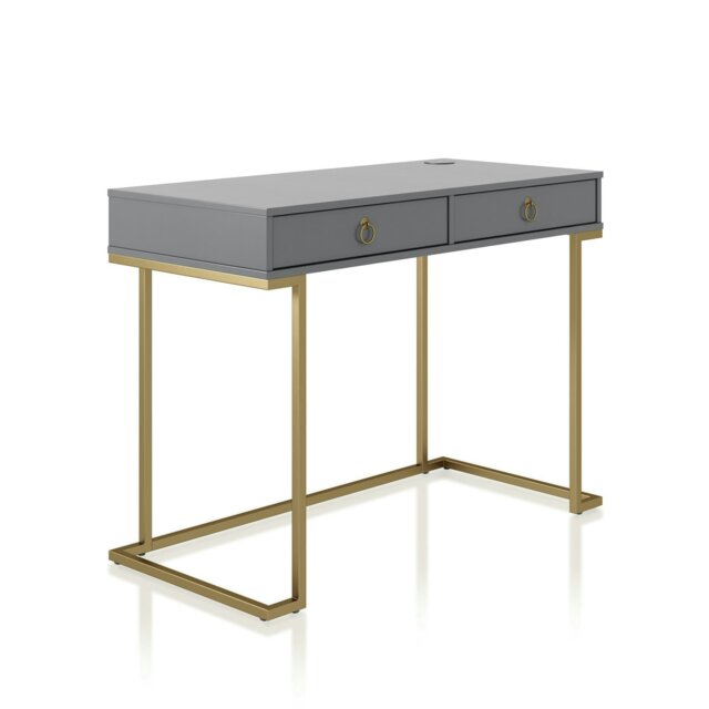 Rackhams Camila Writing Desk Graphite Grey / Golden - image 1