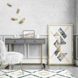 Rackhams Camila Writing Desk Graphite Grey / Golden - thumbnail 4