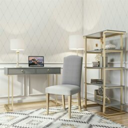 Rackhams Camila Writing Desk Graphite Grey / Golden - thumbnail 2