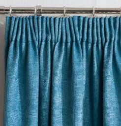 "Rackhams Teal Plain Thermal Room Darkening Energy Saving Tape Top Curtains For Living Rooms & Bedrooms - 46"" (117cm) Width x 54"" (137cm) Drop" - thumbnail 2