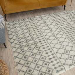Rackhams Moroccan Ivory Grey Shaggy Rug - 1000 - 60X110 cm - thumbnail 6