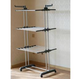 Rackhams Large Tower Clothes Airer 3 Tier Folding Drying Rack Towel Dryer Laundry Horse - thumbnail 6