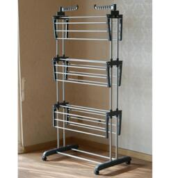 Rackhams Large Tower Clothes Airer 3 Tier Folding Drying Rack Towel Dryer Laundry Horse - thumbnail 5