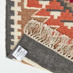 Rackhams Jaipur Handwoven Brown and Orange Kilim Wool Rug - 120 x 170 cm - thumbnail 6