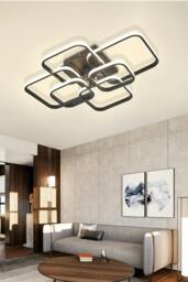 Rackhams Contemporary LED  Light-adjusted Semi Flush Ceiling Light - Black - One Size - thumbnail 2